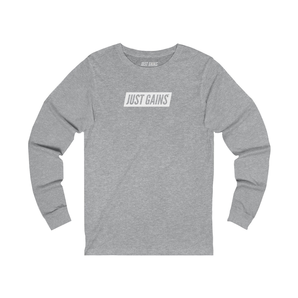 Just Gains® White Block Long Sleeve Tee