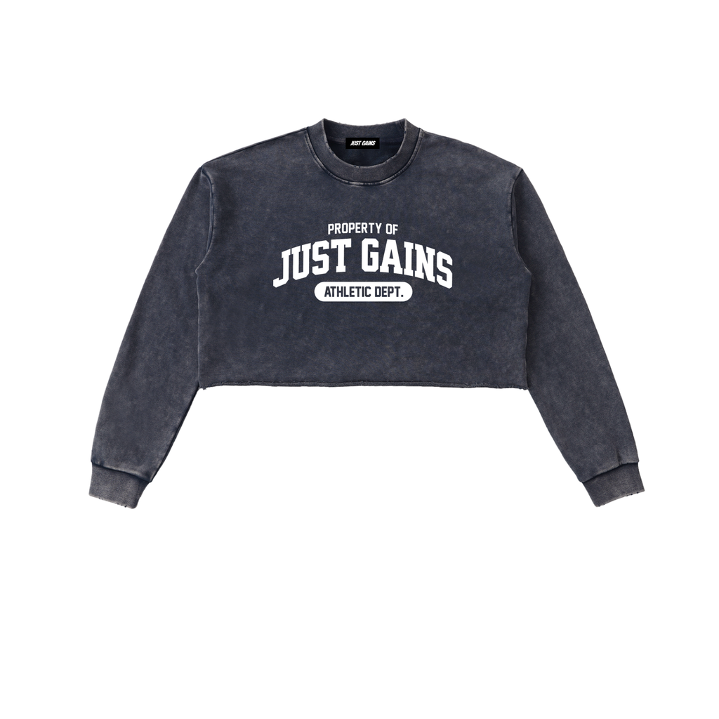 Just Gains® Snow Washed Cropped Sweatshirt