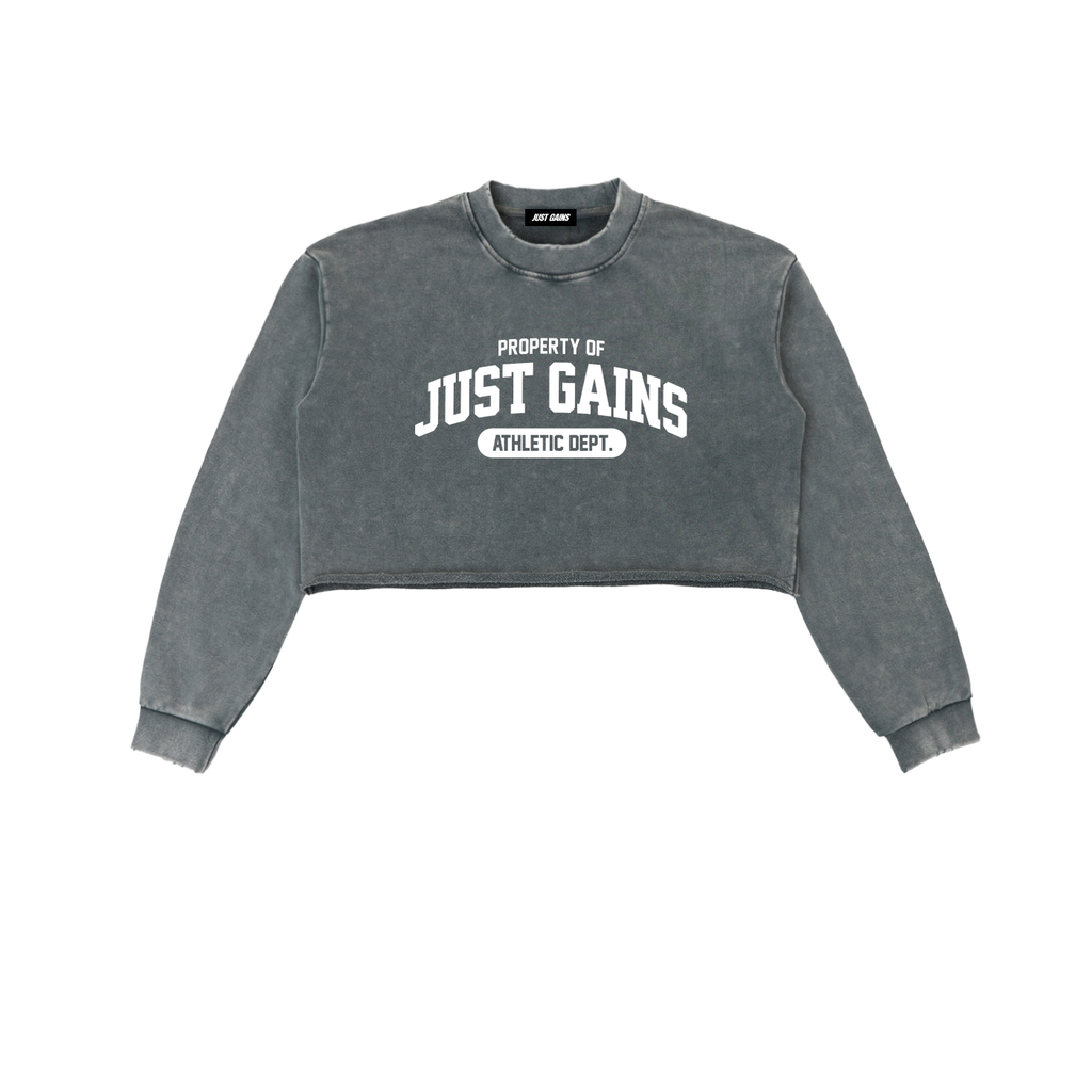 Just Gains® Snow Washed Cropped Sweatshirt