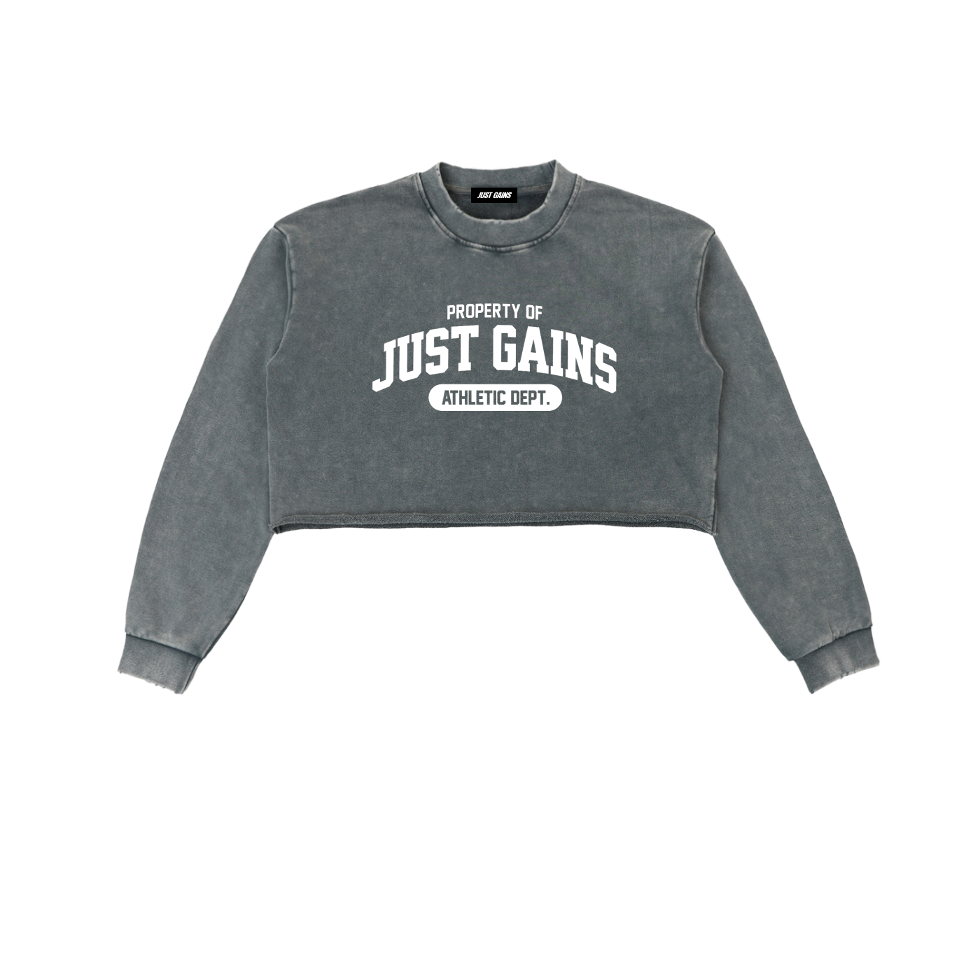 Just Gains® Snow Washed Cropped Sweatshirt