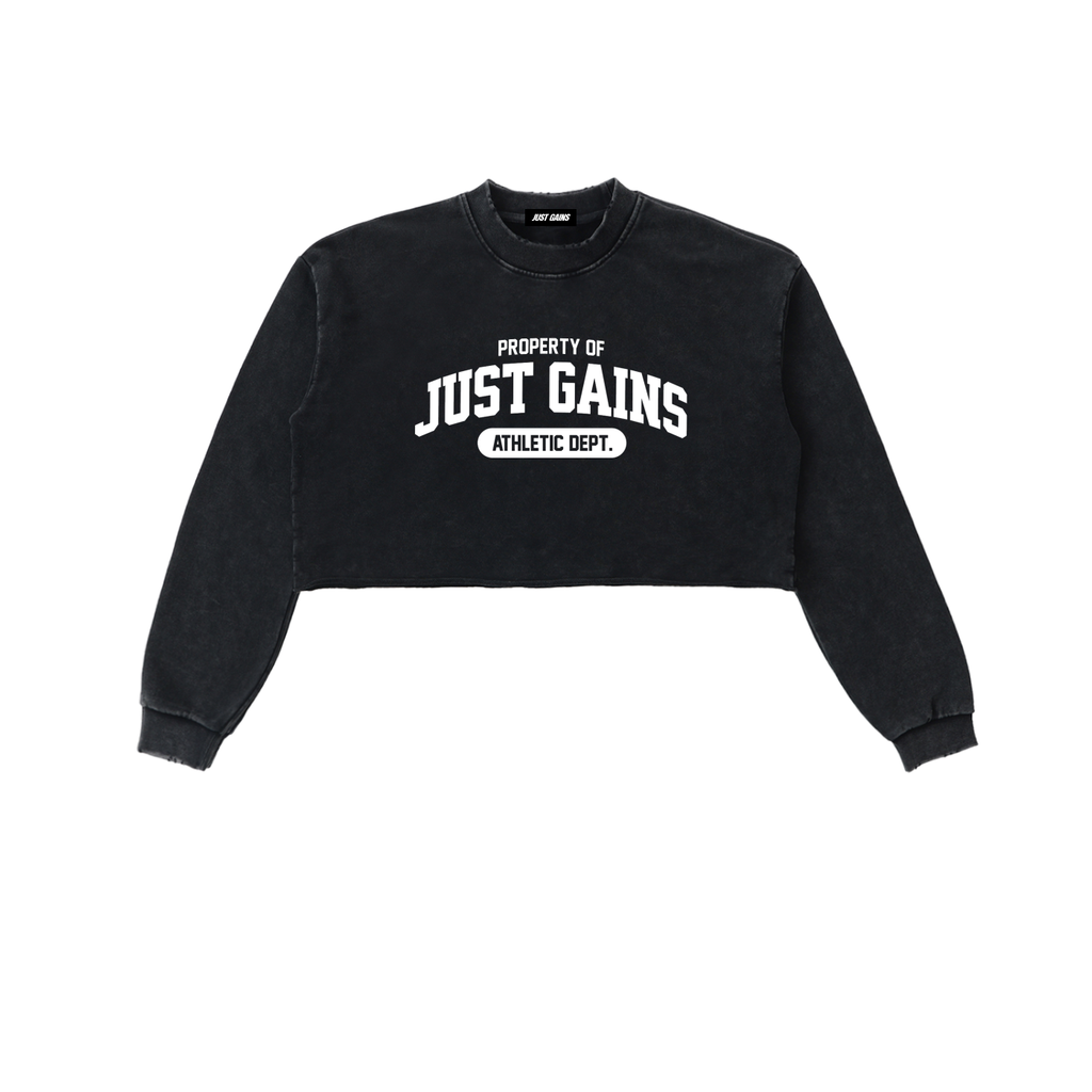 Just Gains® Snow Washed Cropped Sweatshirt