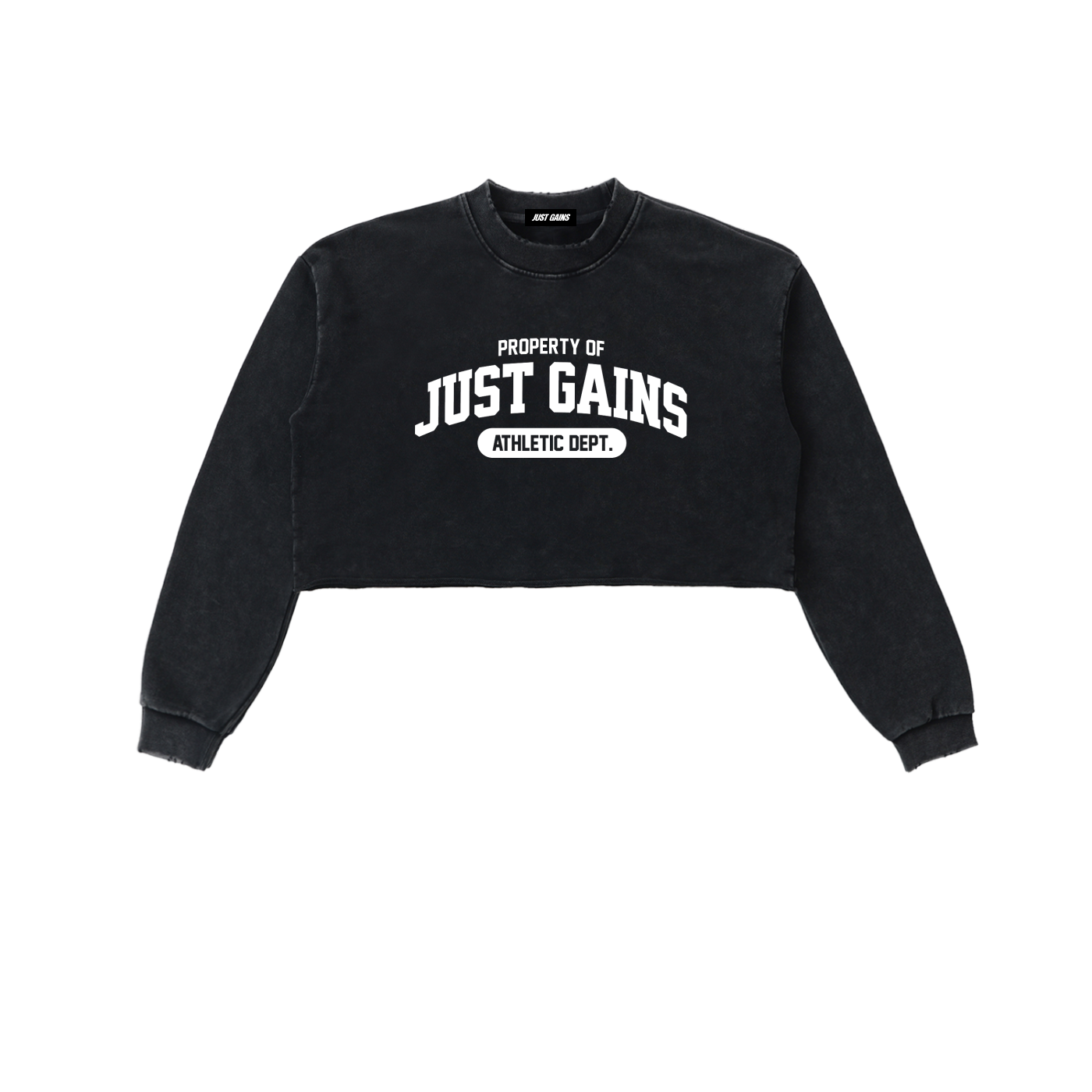 Just Gains® Snow Washed Cropped Sweatshirt