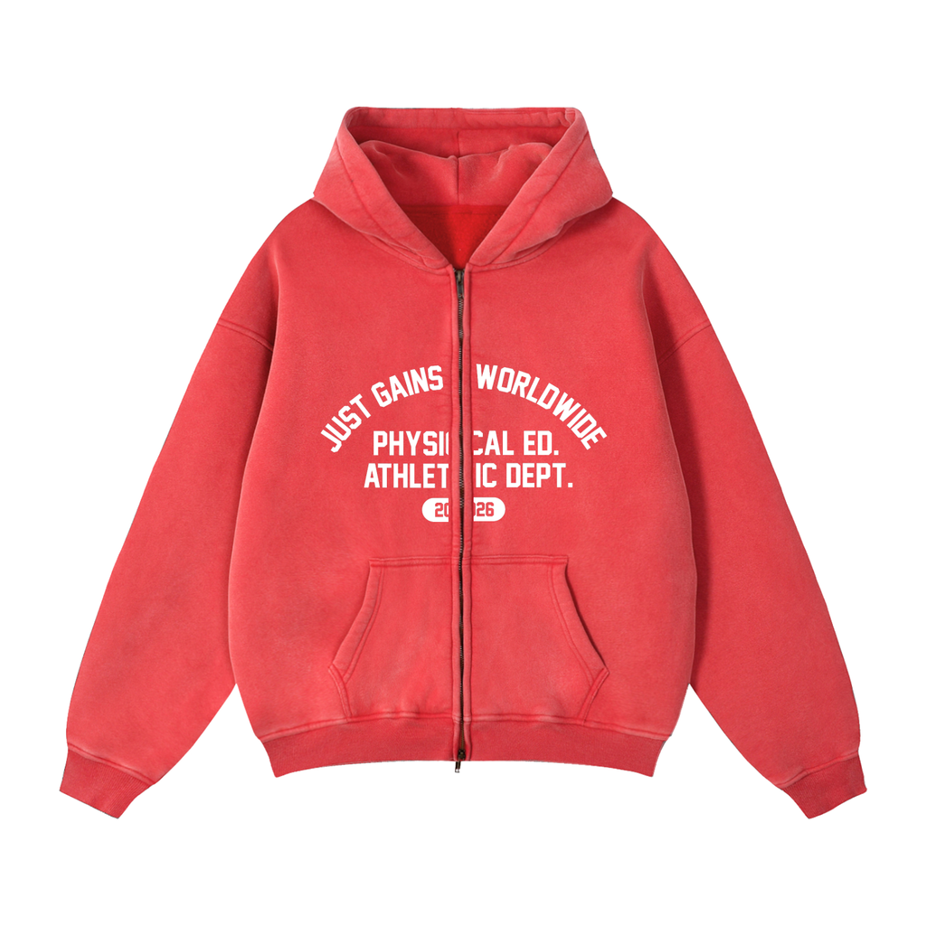 Just Gains® Zip-Through Boxy Fleece Hoodie