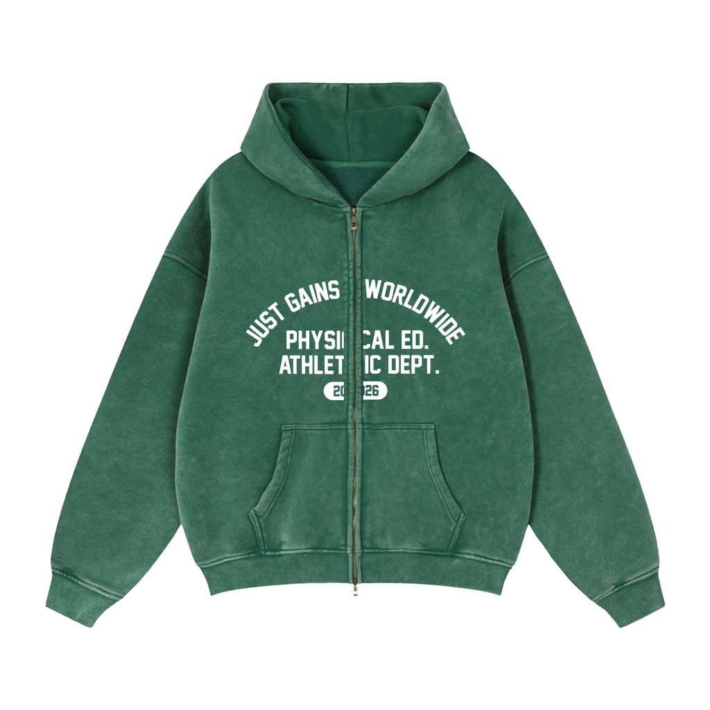 Just Gains® Zip-Through Boxy Fleece Hoodie