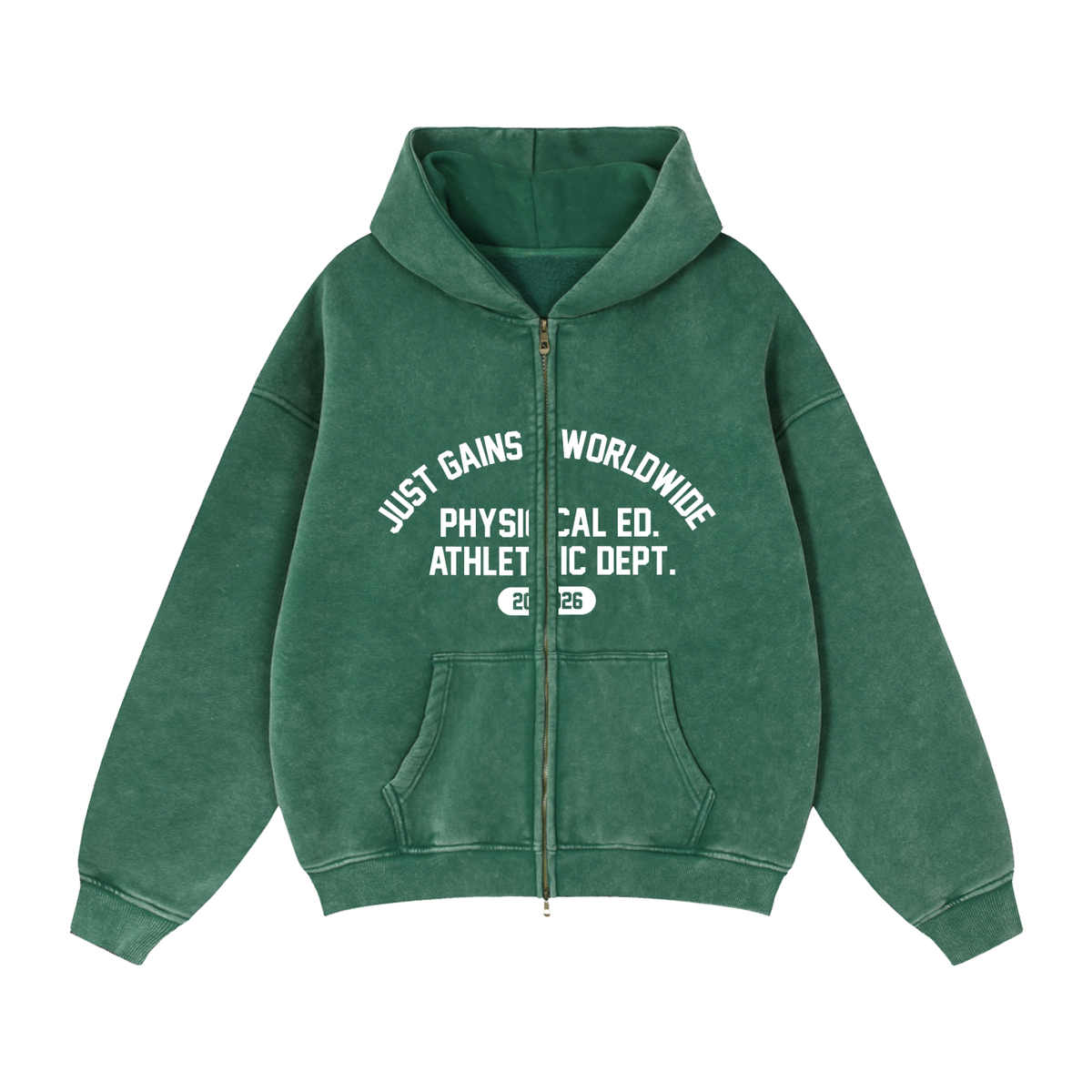 Just Gains® Zip-Through Boxy Fleece Hoodie