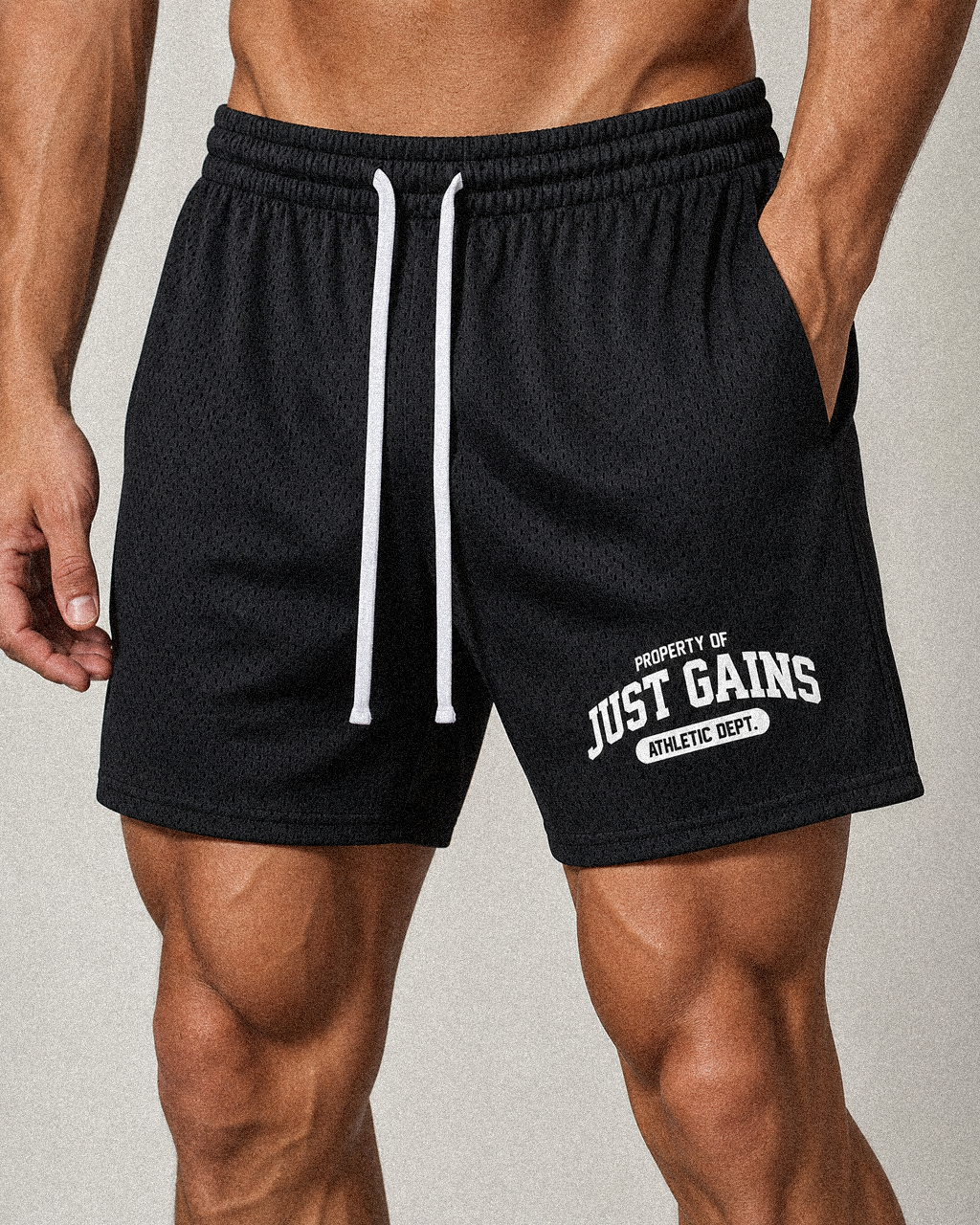Just Gains® Athletic Dept. Mesh Shorts — Bold Colors — Men's