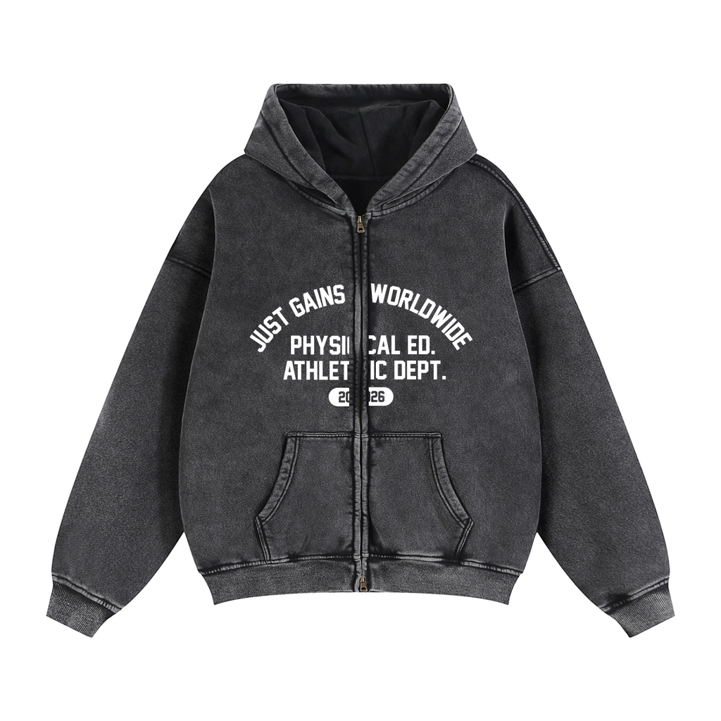 Just Gains® Zip-Through Boxy Fleece Hoodie