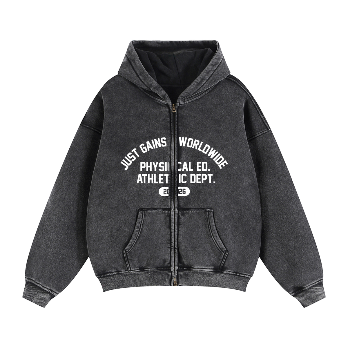 Just Gains® Zip-Through Boxy Fleece Hoodie