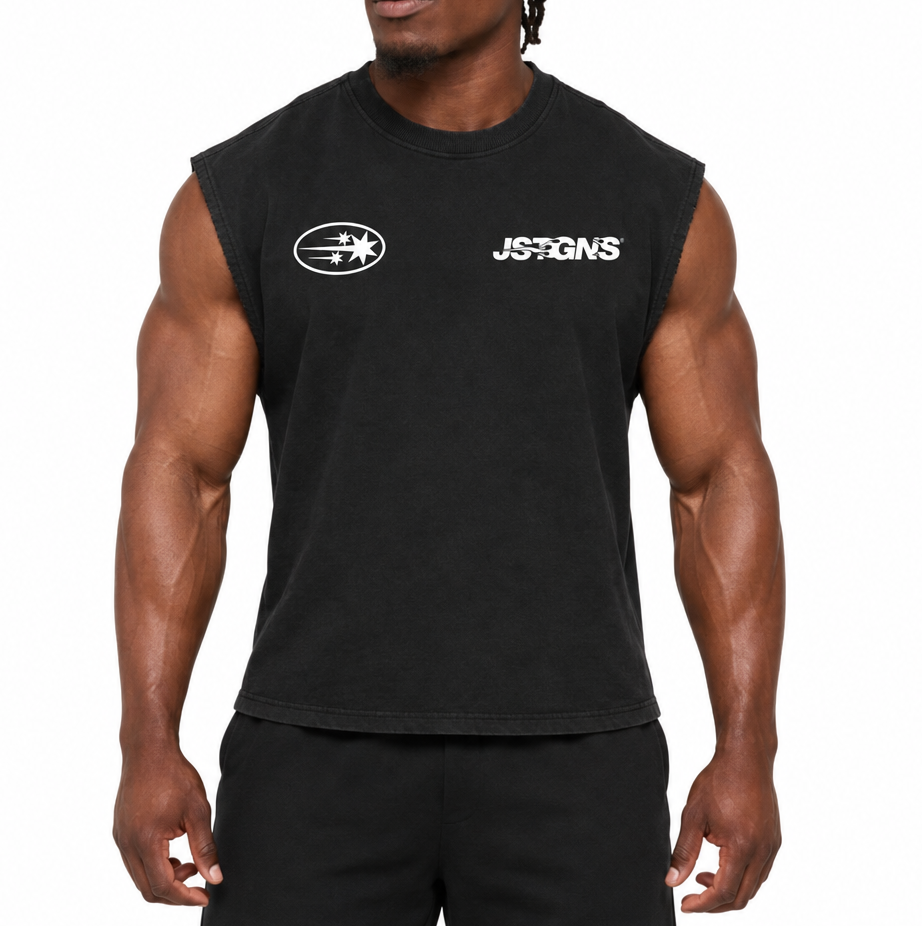 Just Gains® Boxy Tank Top — JSTGNS Fire Print
