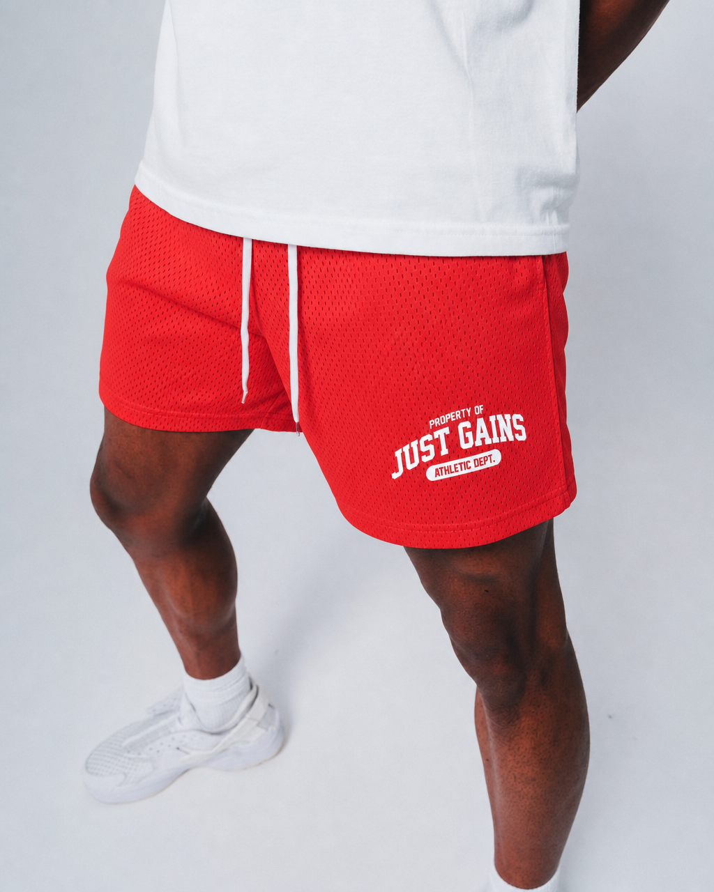 Just Gains® Athletic Dept. Mesh Shorts — Bold Colors — Men's