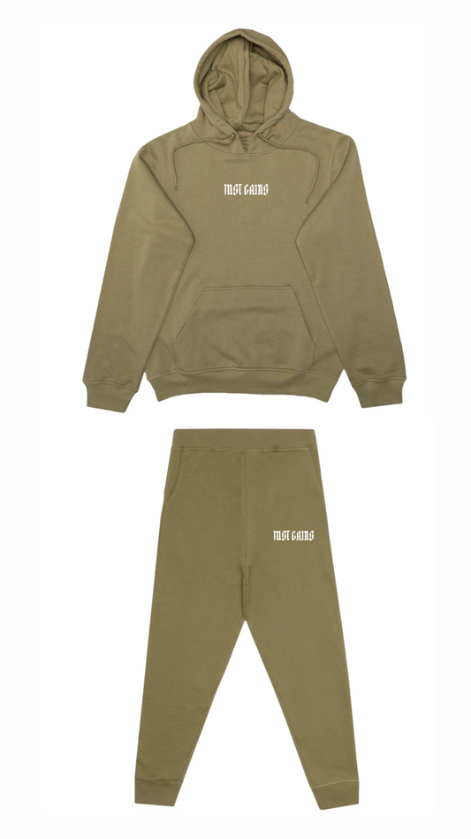 Olive green just do it tracksuit clearance